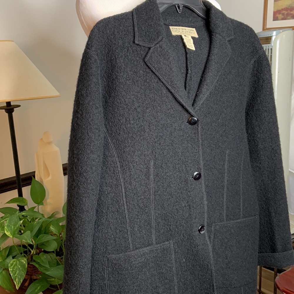 Jones NY COUNTRY 100% Wool womens large Black